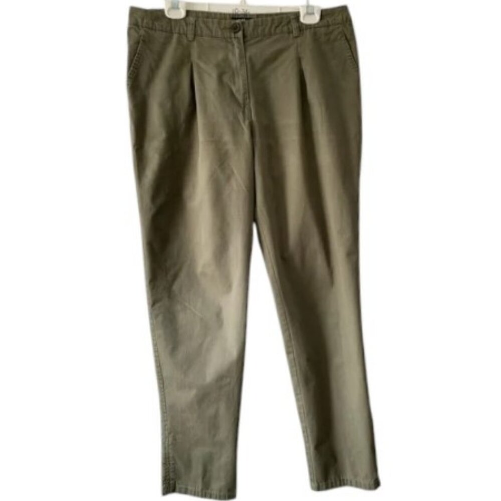H&M khaki green cotton pants size 10